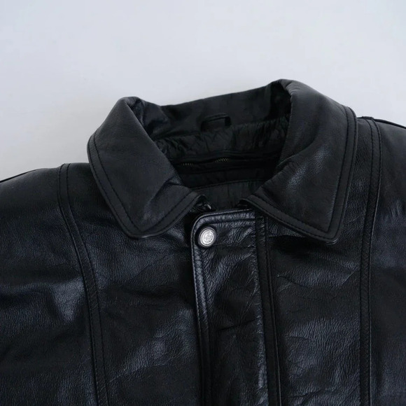 Christopher Rand Black Leather Zip-Up – Size Medium - Picture 12 of 14